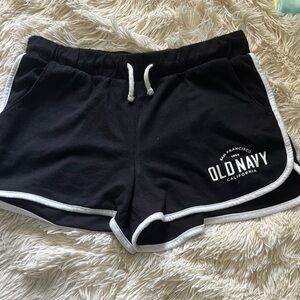 Old Navy Women's Black Athletic Shorts with White Trim